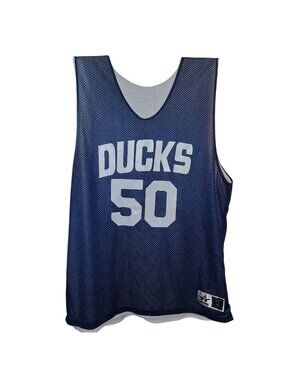 Ducks 50 Reversible Mesh Basketball Jersey Navy & White XL Adult Alleson Athleti